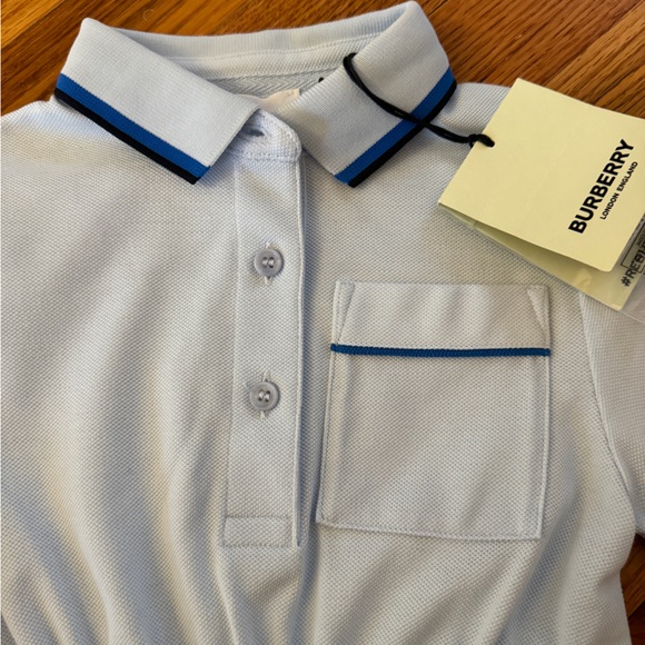 New with Tags, Burberry Girl's Langton Polo Dress, Size 4, Pale blue - Picture 3 of 4